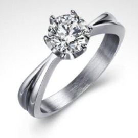 Anillo solitario de circonia
