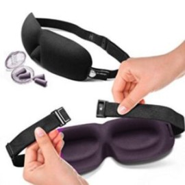 Antifaz y tapones para oídos Kit de descanso ergonómico morado