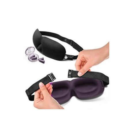 Antifaz y tapones para oídos Kit de descanso ergonómico morado