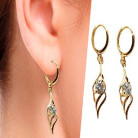 Aretes bañados con chapa de oro modelo a elegir