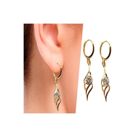 Aretes bañados con chapa de oro modelo a elegir