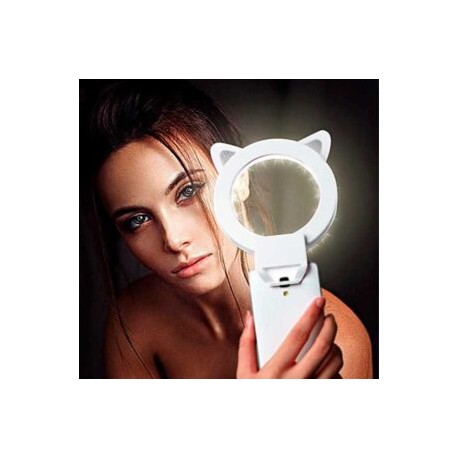 Aro con Luz de Smartphone para Selfies con orejas de gato