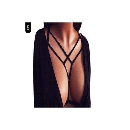 Bralette Harness Cross negro