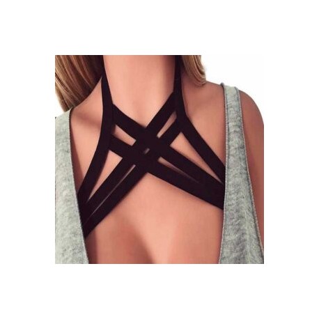 Bralette Harness Halter negro