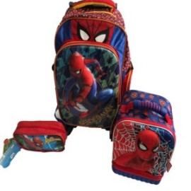 Mochila, Lonchera Térmica y Lapicera Spiderman Coming Home 3D con Carrito