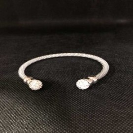 Pulsera Brazalete Plateada Luxurious