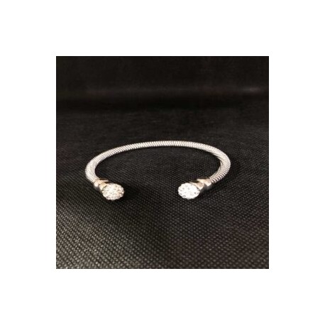 Pulsera Brazalete Plateada Luxurious