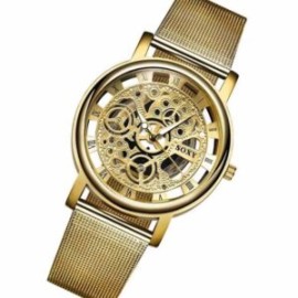 Reloj Classic Luxury Dorado de maquinaria visible