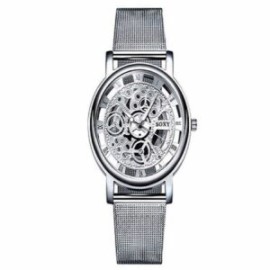 Reloj Classic Luxury Plateado de maquinaria visible