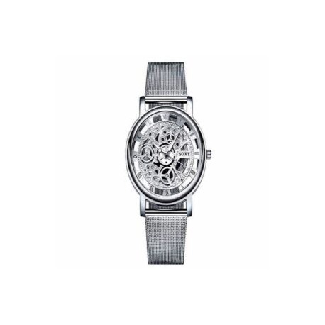 Reloj Classic Luxury Plateado de maquinaria visible