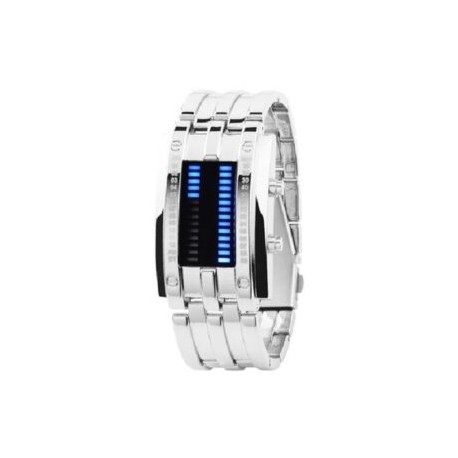 Reloj futurístico luxury digital LED silver