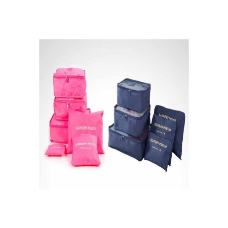 Set de 6 organizadores de viaje Rosa o Azul