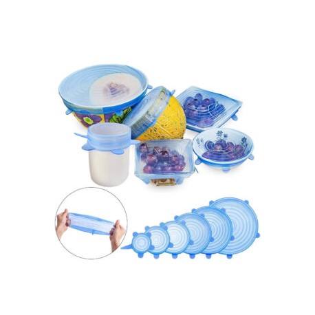 Set de 6 tapas de silicon ajustables
