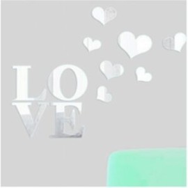 Stickers decorativos tipo espejo Love