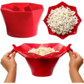 Tazón para hacer palomitas en microondas de silicón libre de BPA