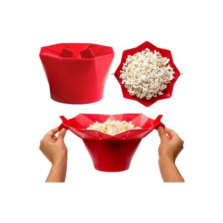 Tazón para hacer palomitas en microondas de silicón libre de BPA