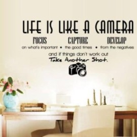 Vinilo con frase Life is like a camera