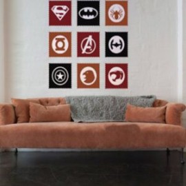 Vinilo Decorativo Escudos De Superhéroes