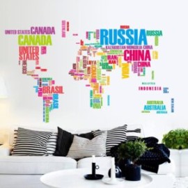 Vinilo Mapa Países Del Mundo 180*120 Cm